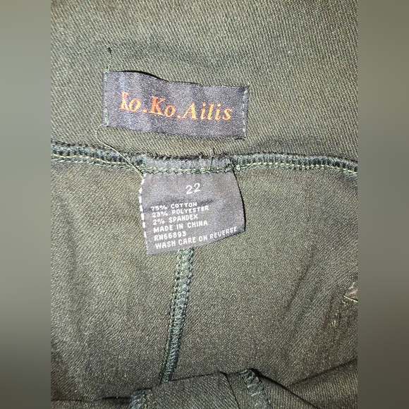 Plus Size Army Green Stretch Skirt - Picture 3 of 3